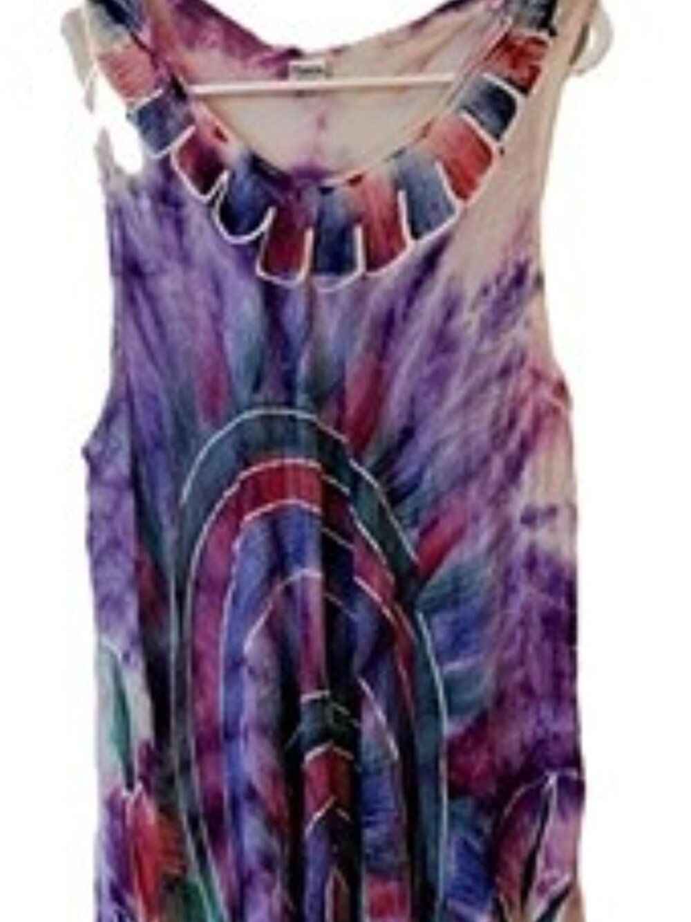 Purple Teal Bohemian Tie Dye Hippie Festival Dress 10